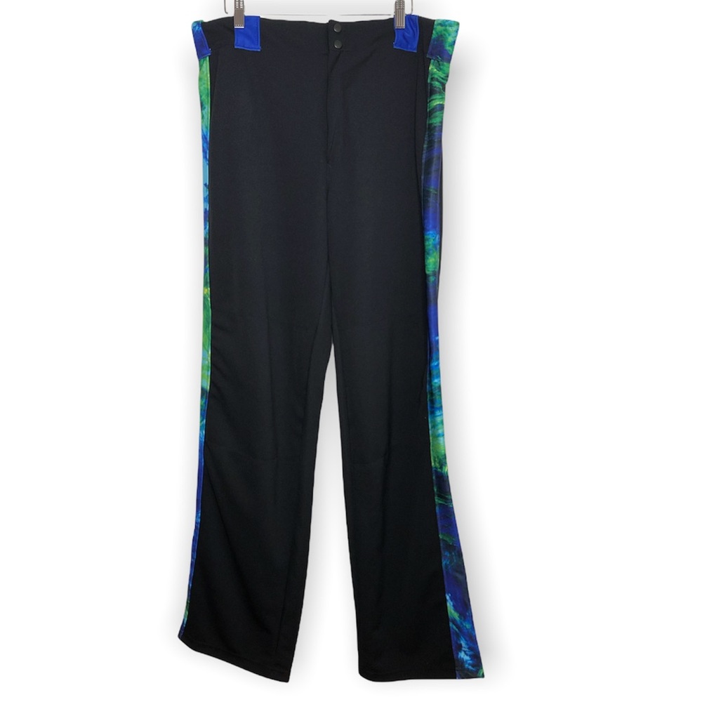 All The Way Live Black Pants bright Detailing Down Side of Pants, Size 40 x 36